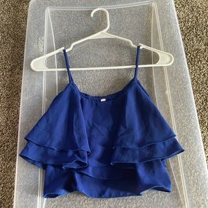 Blue Winwin Apparel blue spaghetti strap cropped